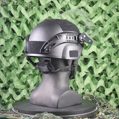 Tactical Helmet with PC - protected Transparent Visor Riot - control Helmet FAST MICH IBH Rail - equipped Goggles Airsoft Helmet