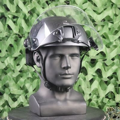 Tactical Helmet with PC - protected Transparent Visor Riot - control Helmet FAST MICH IBH Rail - equipped Goggles Airsoft Helmet