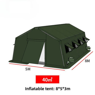 Inflatable Outdoor Fire Rescue Command Rainproof Thickened PVC Tent Custom Military Green 4 * 5 * 3.2m