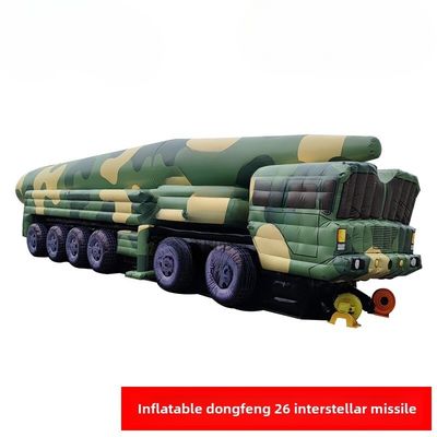 Dongfeng 26 Missile Vehicle Inflatable Jungle Big Flower 1/1 Customized Product Oxford Cloth