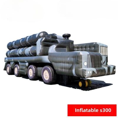 Field Military Training Simulation Inflatable False Target Outdoor Simulation Exercise Camouflage Model S300 Missile Vehicle Inflatable Dual Form March + Launch 1:1 Customized Clip Mesh