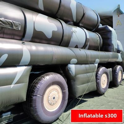 Field Military Training Simulation Inflatable False Target Outdoor Simulation Exercise Camouflage Model S300 Missile Vehicle Inflatable Dual Form March + Launch 1:1 Customized Clip Mesh