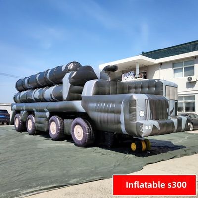 Field Military Training Simulation Inflatable False Target Outdoor Simulation Exercise Camouflage Model S300 Missile Vehicle Inflatable Dual Form March + Launch 1:1 Customized Clip Mesh