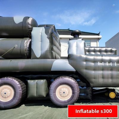 Field Military Training Simulation Inflatable False Target Outdoor Simulation Exercise Camouflage Model S300 Missile Vehicle Inflatable Dual Form March + Launch 1:1 Customized Clip Mesh