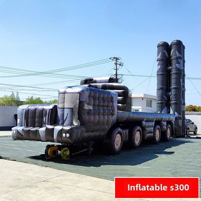Field Military Training Simulation Inflatable False Target Outdoor Simulation Exercise Camouflage Model S300 Missile Vehicle Inflatable Dual Form March + Launch 1:1 Customized Clip Mesh
