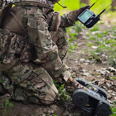 Remote Control Compact Surveillance Robot On Tracks With Voice Monitoring
