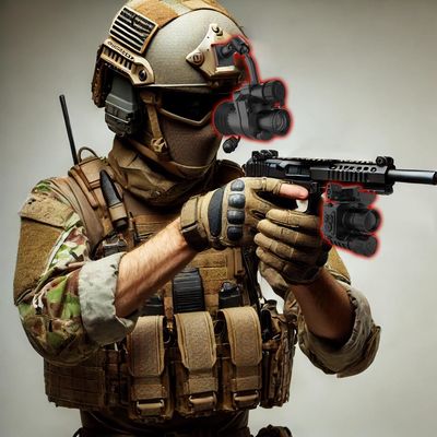 Rear End Monocular Digital Night Vision Goggle Front End Under Mounted Sight