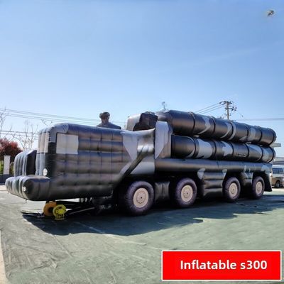 Field Military Training Simulation Inflatable False Target Outdoor Simulation Exercise Camouflage Model S300 Missile Vehicle Inflatable Dual Form March + Launch 1:1 Customized Clip Mesh